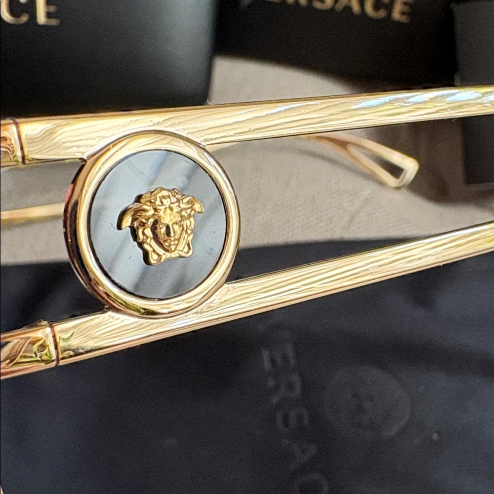 Authentic Versace Gold and Black Sunglasses - Picture 8 of 11